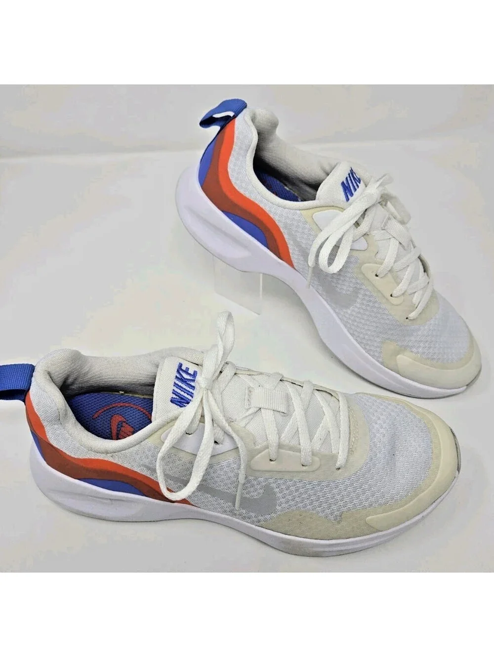 Nike WearAllDay CJ1677-106 White Orange Blue Mesh Sneakers Women's Size 8.5